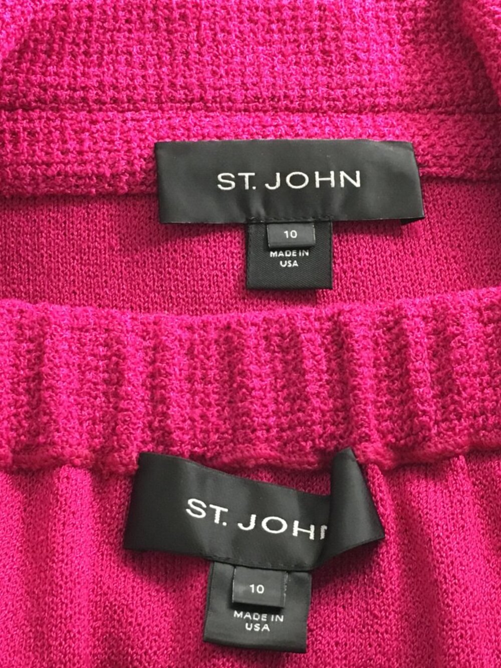 BEAUTIFUL st john knit pink jacket skirt suit size 10 - Picture 8 of 8